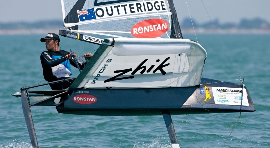Nathan Outteridge competing in the 2014 Moth Worlds Outteridge 2014 Worlds