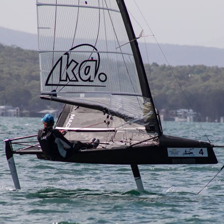 2011 & 2014 World Champion Nathan Outteridge winning the 2018 Australian Championship on his MACH2.4 prototype content image essentials2